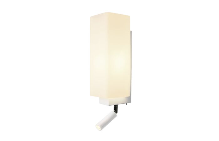SLV Svítidlo QUADRASS SPOT 2W E27 200lm 3000K nástěnné čtecí lampička IP20 bílá/sklo