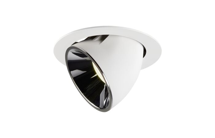 NUMINOS® GIMBLE XL, zápustné stropní svítidlo bílé/chrom 4000 K 40°