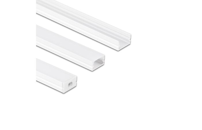 MCLED Profil AL 12/7mm PM mléčný 2m komplet