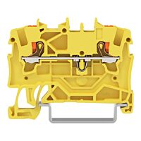 WAGO Svorka 2201-1206 2vodičová průchozí s ovládacím tlačítkem 1,5 mm², žlutá