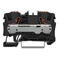 WAGO Svorka 2206-1205 2vodičová průchozí s ovládacím tlačítkem 6 mm², černá