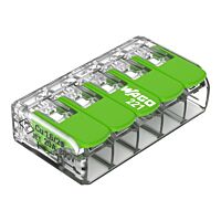 WAGO Svorka 221-425 Páčková spojovací pro všechny druhy vodičů max. 4 mm² transparentní