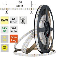 MCLED Pásek LED SMD2835 EWW, 60LED/m, 4,8W/m, DC 24V, 340lm/m, CRI90, IP54, 8mm, 5m