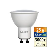 MCLED Žárovka LED 2,8W-25 GU10 250lm 3000K 110° teplá bílá
