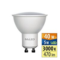 MCLED Žárovka LED 5W-40 GU10 3000K 100°