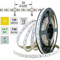 MCLED Pásek LED SMD5050 Y, 120LED/m, 28,8W/m, 720lm/m, IP20, DC 24V, 12mm, 50m