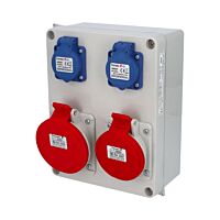 FAMATEL Skříň 30705 2x230V,1x16A/5,1x32/5 IP44