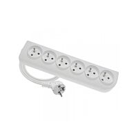 ELGOTECH Přívod prodlužovací   1,5m 6zásuvka 250V/16A IP20 bílá