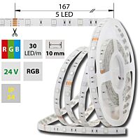MCLED Pásek LED SMD5050 RGB, 30LED/m, 8,5W/m, DC24V, 248lm/m, IP54, 10mm