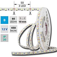 MCLED Pásek LED SMD5050 B, 60LED/m, 14,4W/m, DC 12V, 450lm/m, IP20, 10mm, 50m