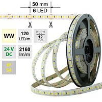 MCLED Pásek LED SMD5050 WW, 120LED/m, 28,8W/m, 2160lm/m, IP54, DC 24V, 12mm, 5m