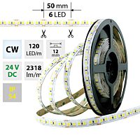 MCLED Pásek LED SMD5050 CW, 120LED/m, 28,8W/m, 2318lm/m, IP54, DC 24V, 12mm, 5m