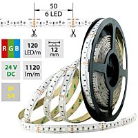 MCLED Pásek LED SMD5050 RGB, 120LED/m, 28,8W/m, 1120lm/m, IP54, DC 24V, 12mm, 5m