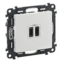 Nabíječka VALENA 753107 USB C+C bílá