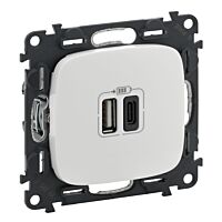 VALA DVOJITÁ NABÍJEČKA USB A+C BÍLÁ