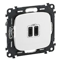 VALA DVOJITÁ NABÍJEČKA USB C+C BÍLÁ