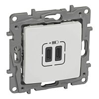 NIL DVOJITÁ NABÍJEČKA USB C+C BÍLÁ