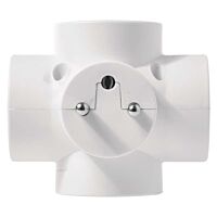 EMOS Zásuvka rozbočovací 250V/10A  4násobná kulatá IP20 bílá