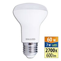 MCLED Žárovka LED 7W-60, E27, CRI80, 600lm, 2700K, úhel 120°