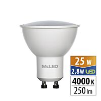 MCLED Žárovka LED 2,8W-25 GU10 250lm 4000K úhel 110°