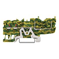 WAGO Svorka 2222-1407/999-953 základní PE – 2 vodiče / 2 piny s ovládacím tlačítkem 2,5 mm², zelenožlutá