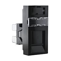 KOPOS Modul Quadro QD 45X22.5-RJ45/6_FB - zásuvka datová s konektorem RJ-45/6 IP20 černá