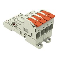 WAGO Konektor 832-1204/306-000 1vodičový s pájecími piny Páčka Push-in CAGE CLAMP®, šedá
