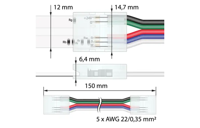 Spojka LED pásků 12mm RGBW
