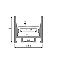 Přisazený hliníkový profil PJA 16x16mm b