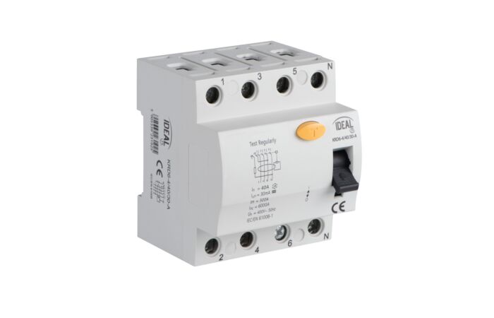 KANLUX Chránič proudový KRD6-4/40/30-A 40A 400V AC 50Hz IP20