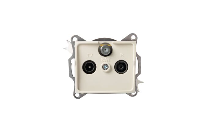 LOGI Zásuvka SAT-TV-R průběžná - krémová