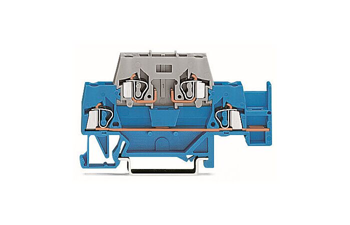 WAGO Svorka 280-532 dvoupatrová S dodatečným příčným můstkovým propojením na prvním patře, na DIN lištu 35 × 15 a 35 × 7,5, modrá/šedá