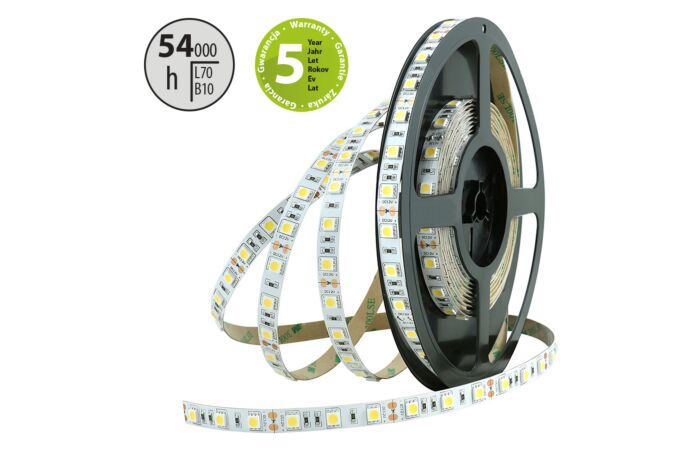 MCLED Pásek LED SMD5050 NW, 60LED/m, 14,4W/m, 1296lm/m, IP20, DC 12V, 10mm, 50m