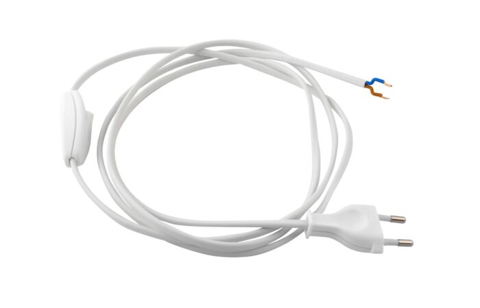 ELEMAN Kabel LFM 2x0,75 s vypínačem přívodní, bílý