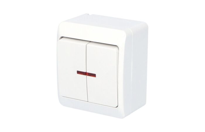 FAMATEL GALATEA Spínač sériový podsvětlený č.5So 10A 230V na omítku IP44 bílá