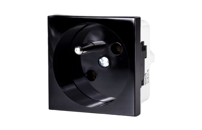 KOPOS Zásuvka modulární QUADRO, s kolíkem, černá