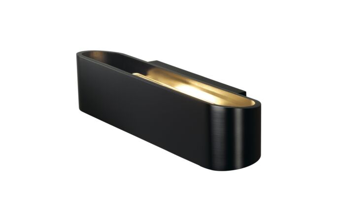 OSSA R7s 300 LED wall light, oval, matt black, R7s 118mm, max. 120W, up/down