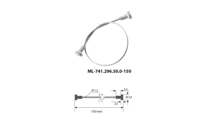 MCLED Závěs lankový 1,2x150mm ocelový, zakončený 6x8mm