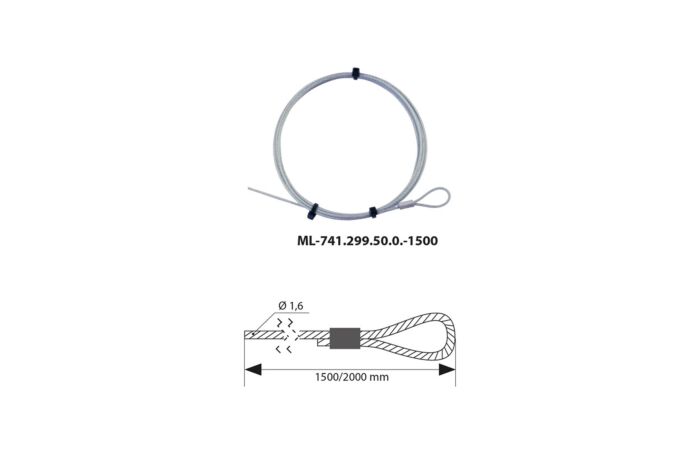 MCLED Závěs lankový 1,5x1500mm ocelové