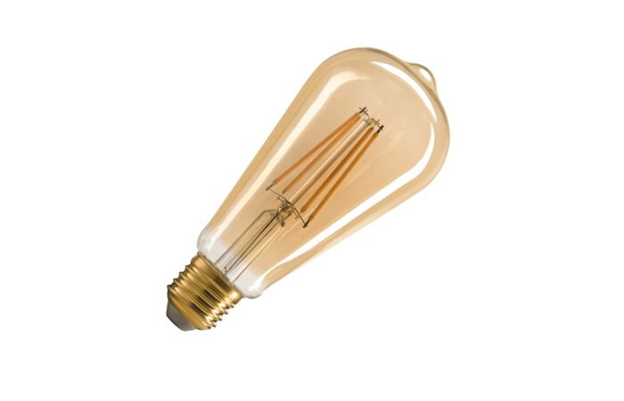 SLV Žárovka LED 1005265 ST64 E27 7,5W 700lm 2500K stmívatelná úhel 320° zlatá