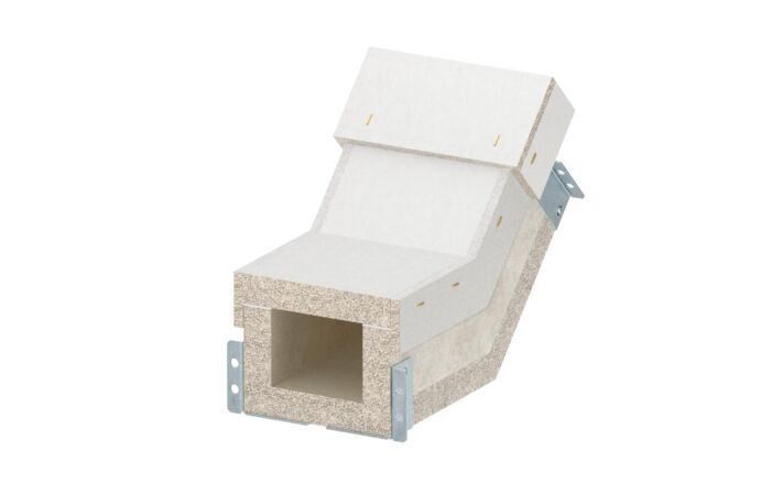 OBO BETTERMANN Svislý oblouk, stoupající, pro PYROLINE Con, 100x80, šedá Odlehčený beton se skleněnými vlákny  typ PLCS VR060810