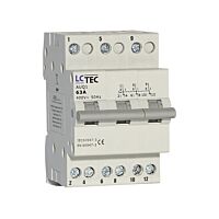 LCTEC Přepínač sítí 1-0-2 63A 3P