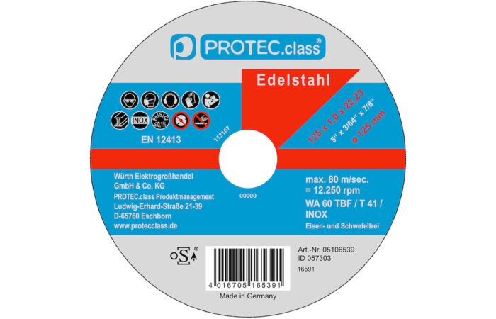 PROTEC Sada řezných kotoučů na ocel PTIN125 korund 10ks v balení