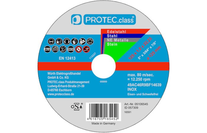 PROTEC Sada řezných kotoučů PTMU125 korund 10ks v balení