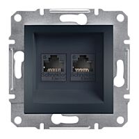 SCHNEIDER  Asfora Zásuvka datová 2xRJ45, kat.6 UTP, antracit