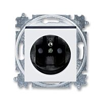 ABB LEVIT Zásuvka 6619H-A06357 62 s clonkami, bezšroubové svorky, IP40, bílá / kouřová černá