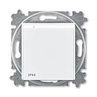 ABB LEVIT Zásuvka 6619H-A06697 03 s víčkem a clonkami, bezšroubové svorky, IP44, bílá / bílá