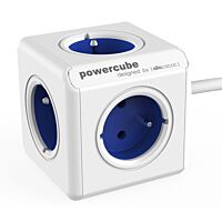 ALLOCACOC Rozbočka PowerCube EXTENDED 1,5m dlouhý kabel zásuvka 5x 250V/16A modrá