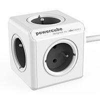 ALLOCACOC Rozbočka PowerCube EXTENDED 1,5m dlouhý kabel zásuvka 4x 250V/16A šedá