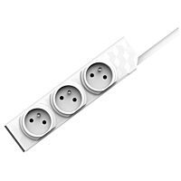 ALLOCACOC Přívod prodlužovací  1m 3zásuvka 250V/16A PowerStrip IP20 bílá